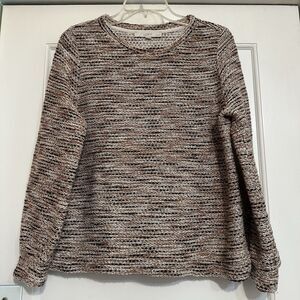 LOFT Boucle Knitted Oversized Sweater, Neutral, Heavy, Warm, Rust Brown, MP